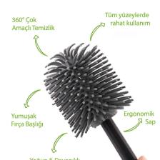 Antibakteriyel Kompakt Silikon Tuvalet Fırçası - Tuvalet Klozet Fırçası - Soft Toilet Brush