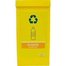 Temel Geri Dönüşüm Kutusu  Sıfır Artık Kutusu Sarı Plastik