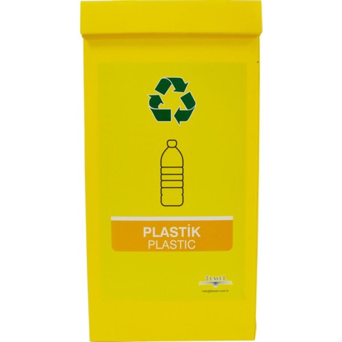 Temel Geri Dönüşüm Kutusu  Sıfır Artık Kutusu Sarı Plastik