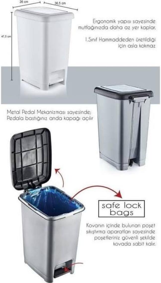 Şenyayla Plastik Slim Çöp Kovası
