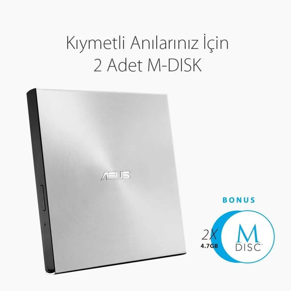 Asus ZenDrive U7M 1000 Yıl M-Disc, USB 2.0 destekli Harici DVD Yazıcı SDRW-08U7M-U