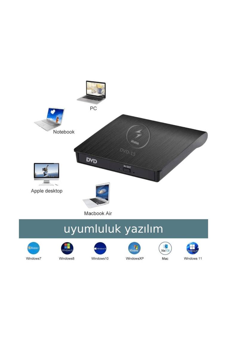 Alfalink AL-DVD15 USB 3.0 Ultra Slim Taşınabilir DVD Rw Optik Yazıcı