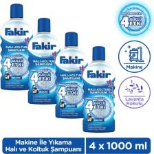 Fakir Nano Teknoloji ile Lavantalı Makine Halı ve Koltuk Şampuanı 1000ml x 4 Adet