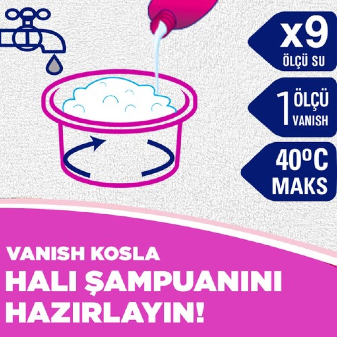 Vanish Kosla Zorlu Lekelere Özel Leke Çıkarıcı Halı Yıkama Şampuanı 850 ml
