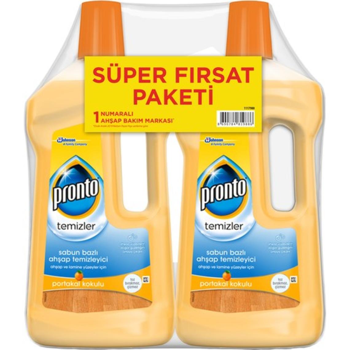 Pronto Ahşap Temizleyici Süper Fırsat Paketi (Portakal Kokulu) 750 ml + 750 ml
