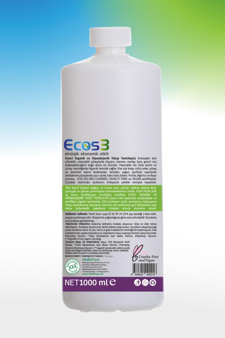 Ecos3 Organik Hipoalerjenik 1 lt Yüzey Temizleyici