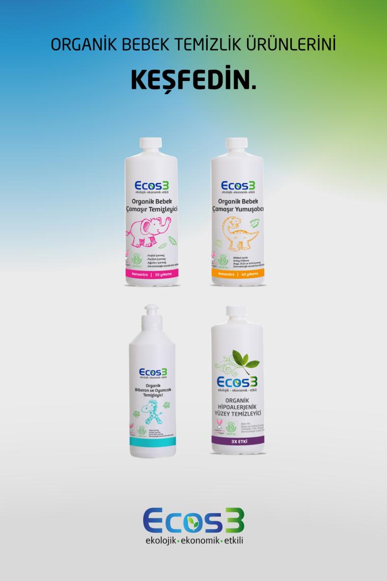 Ecos3 Organik Hipoalerjenik 1 lt Yüzey Temizleyici