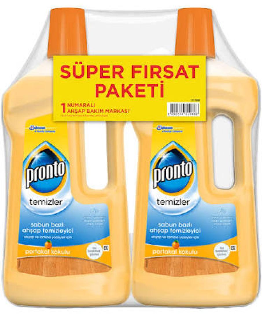 Pronto Ahşap Temizleyici Süper Fırsat Paketi (Portakal Kokulu) 750 ml + 750 ml