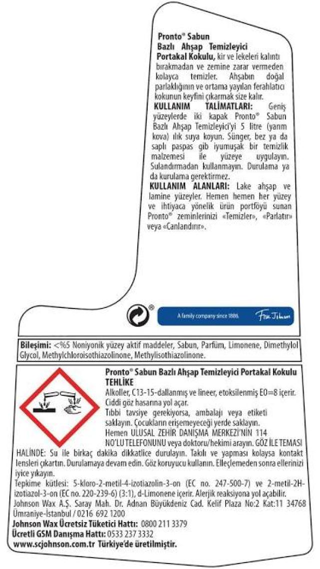 Pronto Ahşap Temizleyici Süper Fırsat Paketi (Portakal Kokulu) 750 ml + 750 ml
