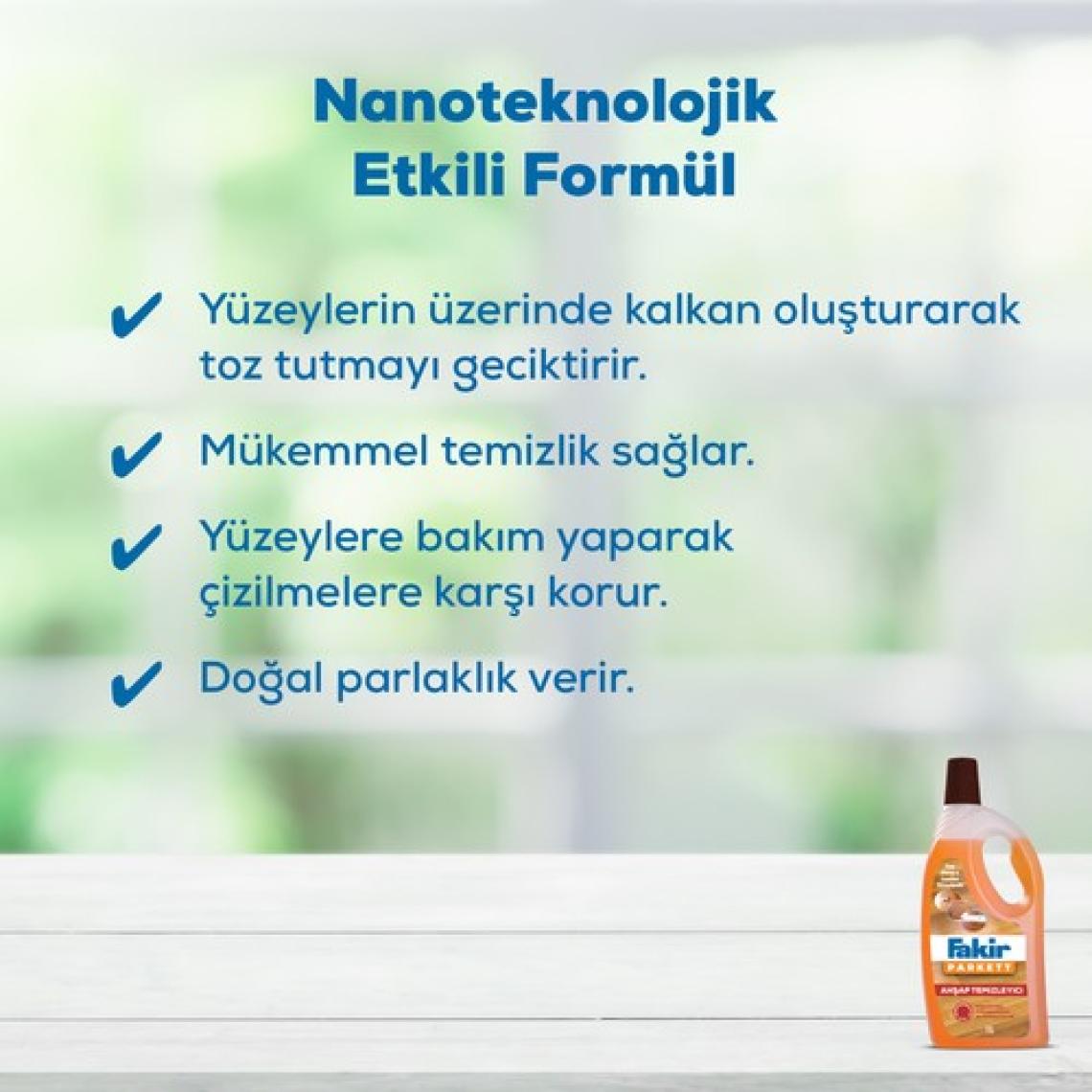 Fakir Parkett Nano Teknolojili Ahşap Temizleyici 1000ml x 3 Adet