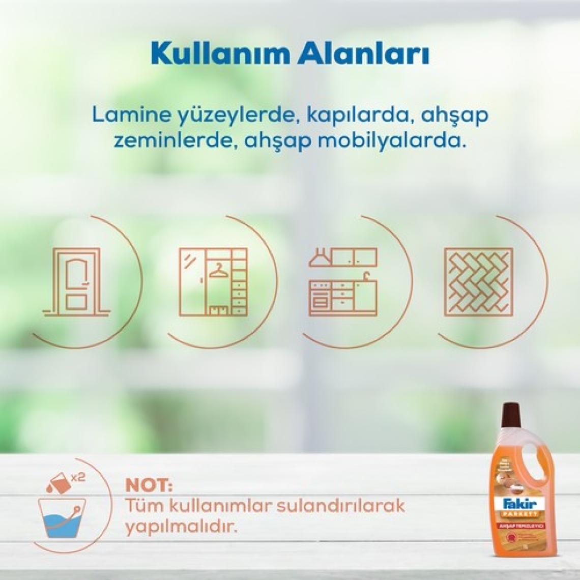 Fakir Parkett Nano Teknolojili Ahşap Temizleyici 1000ml x 3 Adet
