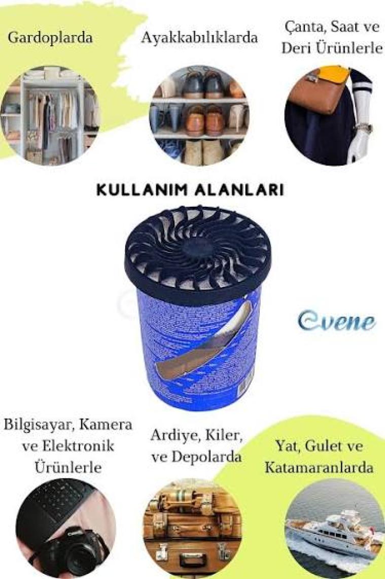 Evene Nem Alıcı Cihaz Aparat 200 gr Tablet Dahil Rutubet Giderici Önleyici Emici Küf Engelleyici