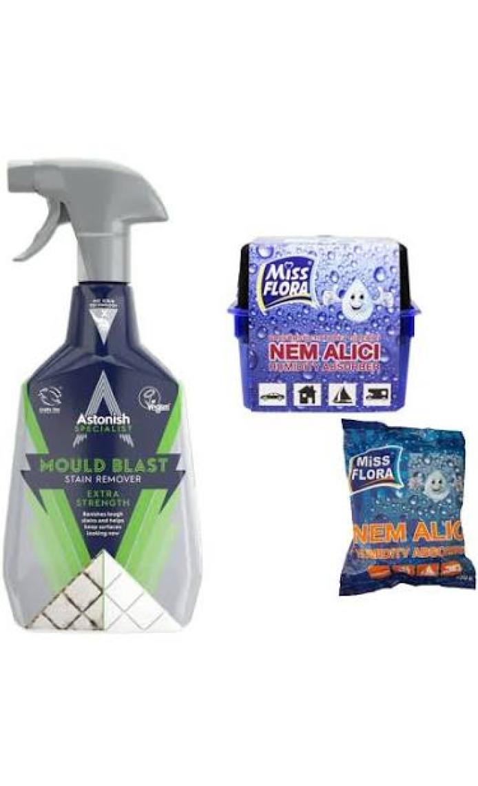 Astonish Küf Temizleyici 750 ml + Miss Flora Nem Alıcı 450 G  + Nem Alıcı Yedek 450 G
