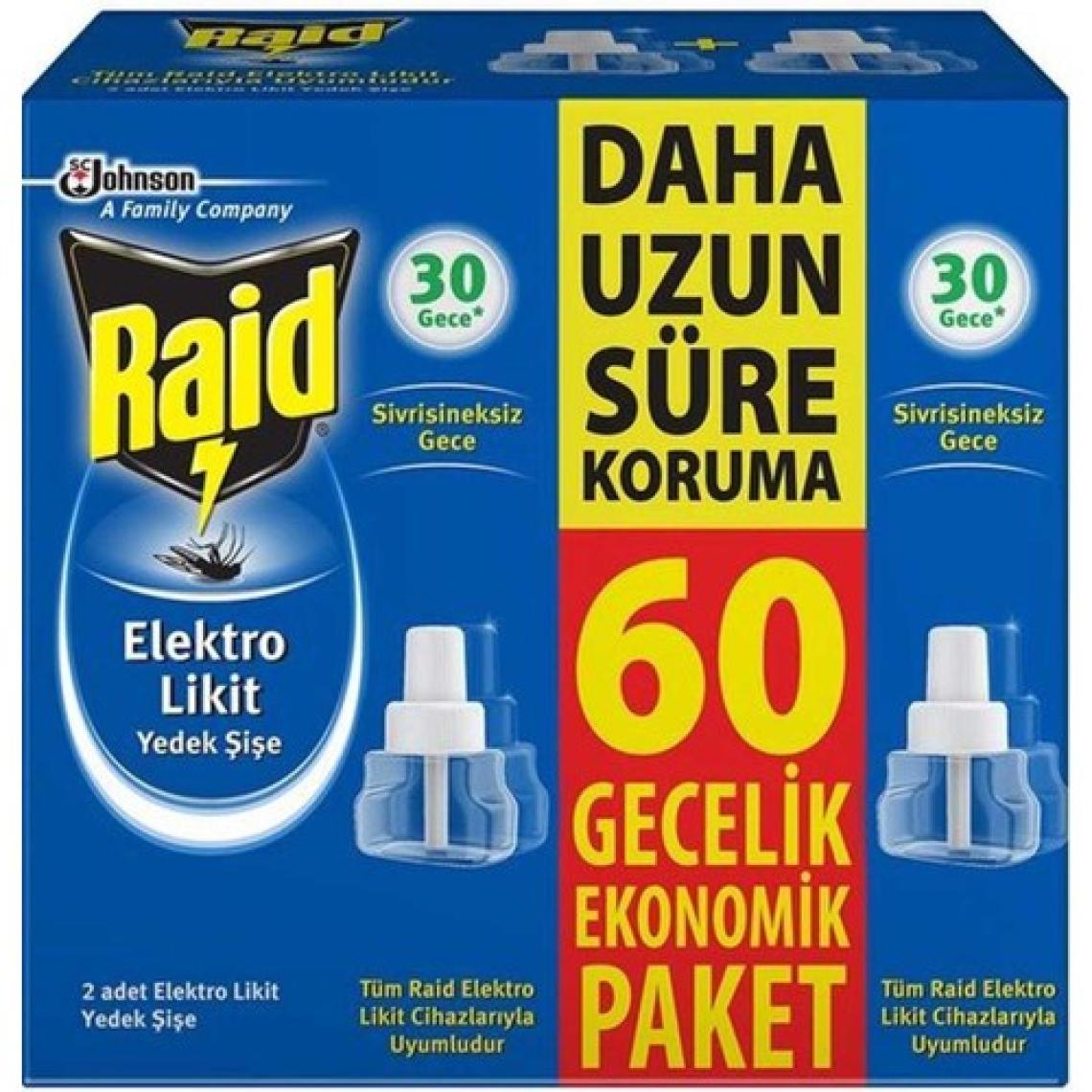 Raid Marka: Raid Elektro Likit Sinek Kovucu Yedek 60 Gece 2'li Paket 8690784517447