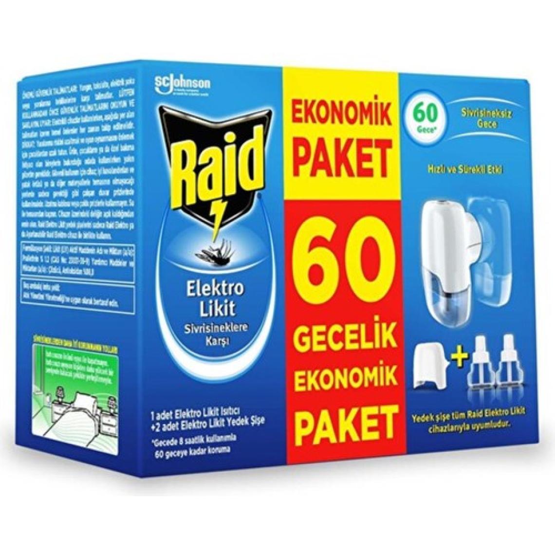 Raid Elektro Likit Cihaz ve 2 Yedek 60 Gece (Sivrisineklere Karşı) Kategori Sinek  ve Kovucu