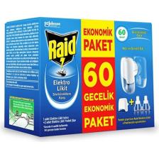 Raid Elektro Likit Cihaz ve 2 Yedek 60 Gece (Sivrisineklere Karşı) Kategori Sinek  ve Kovucu