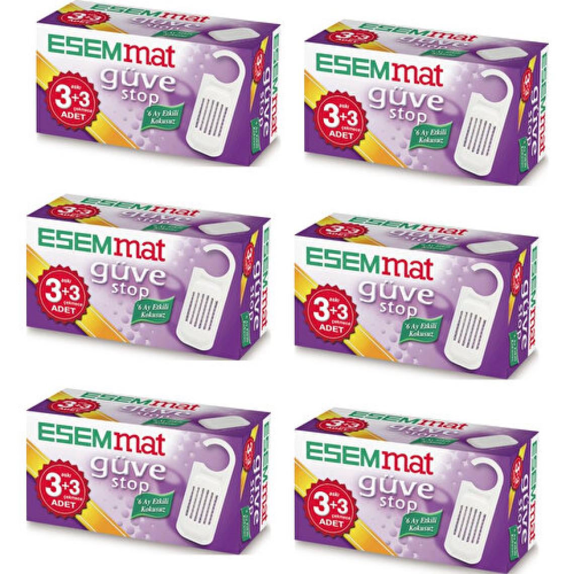 Esemmat Güve Kovucu (3 Askı + 3 Çekmece) - Kokusuz 6 Ay Boyunca Etkili 6'lı