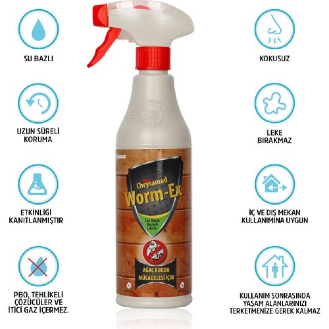 Chrysamed Worm-Ex 500 ml Ağaç ve Tahta Kurdu İlacı