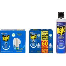 Raid Elektrolikit Sinek Kovucu 45 Gece Sistem + Sinek Kovucu Elektrolik Likit Yedek 60 Gece + Sineksavar 2si 1 Arada 300 ml