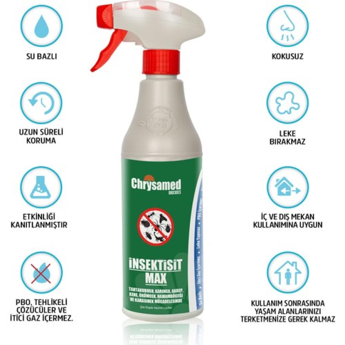 Chrysamed  Max 500  ml Böcek Haşere  Tahtakurusu, Karınca, Akrep, Kene, Örümcek, Hamamböceği, Karasinek