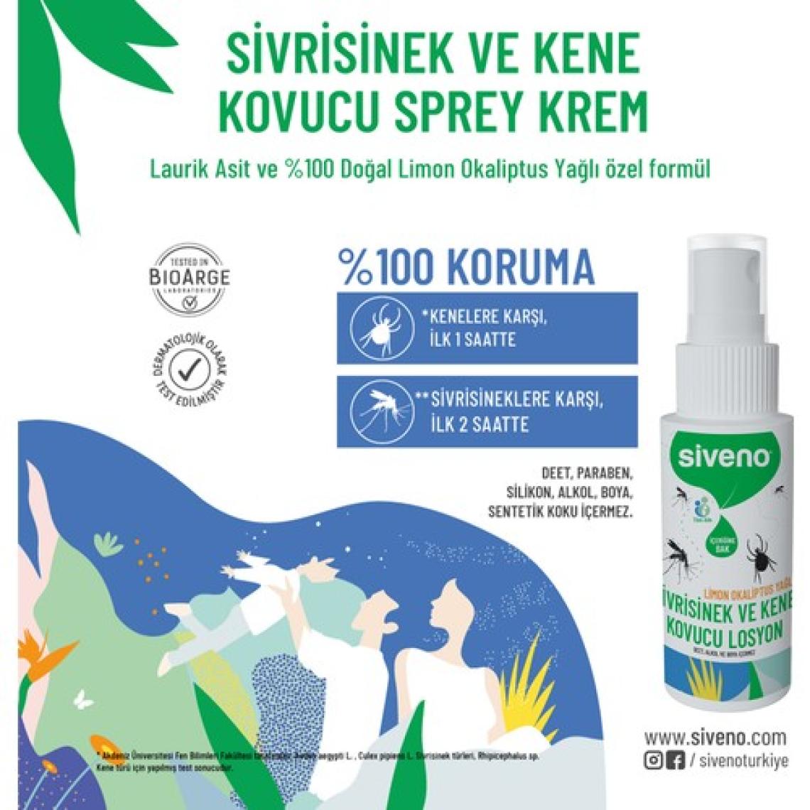 Siveno Sivrisinek ve Kene Kovucu Sprey Losyon 50 ml & Siveno %100 Doğal Super Stick 6 G Set