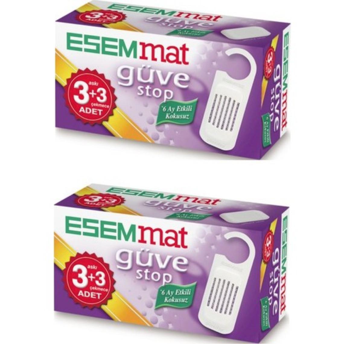 Esemmat Güve Kovucu (3 Askı + 3 Çekmece ) - Kokusuz , 6 Ay Boyunca Etkili X2 Adet