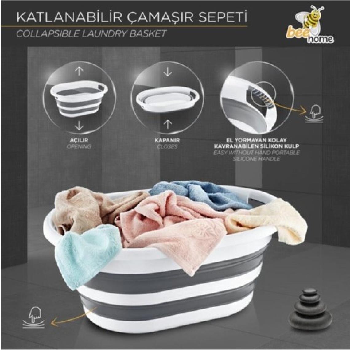 Bee Home Katlanabilir Silikon Çamaşır Sepeti MS054684