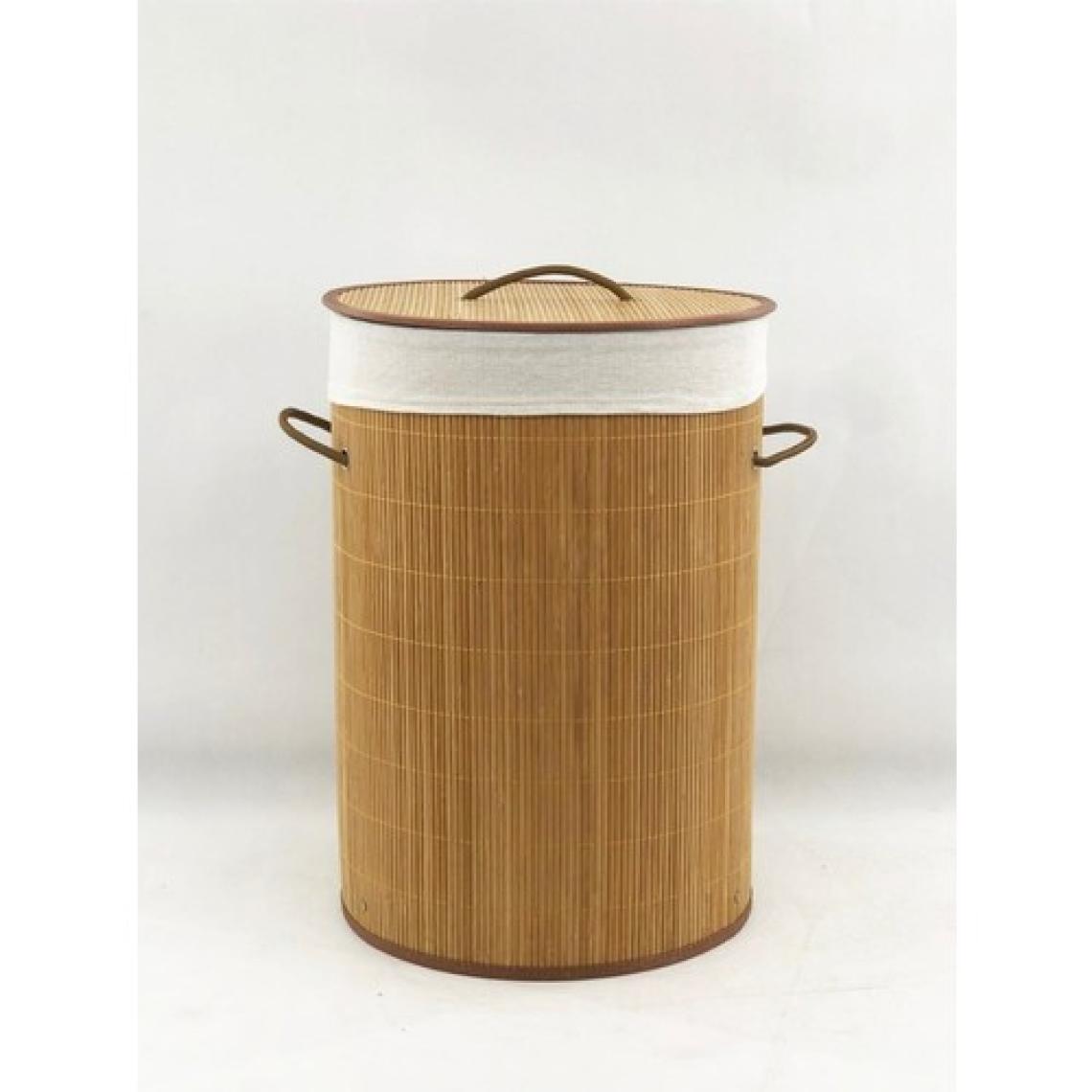 Rem Lorin Bambu Katlanır Oval Tek Hazneli Çamaşır Sepeti 35x50 cm – Yıkanabilir İç Bezli ve Dayanıklı Tasarım