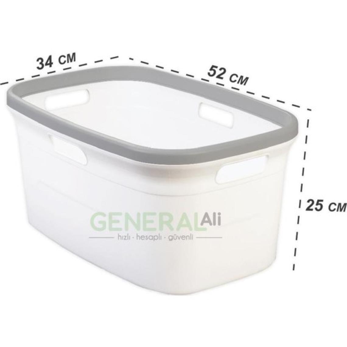 Motek 80 Litre Kirli Çamaşır Sepeti Çamaşır Selesi 2'li Set Beyaz