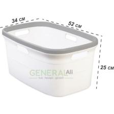 Motek 80 Litre Kirli Çamaşır Sepeti Çamaşır Selesi 2'li Set Beyaz