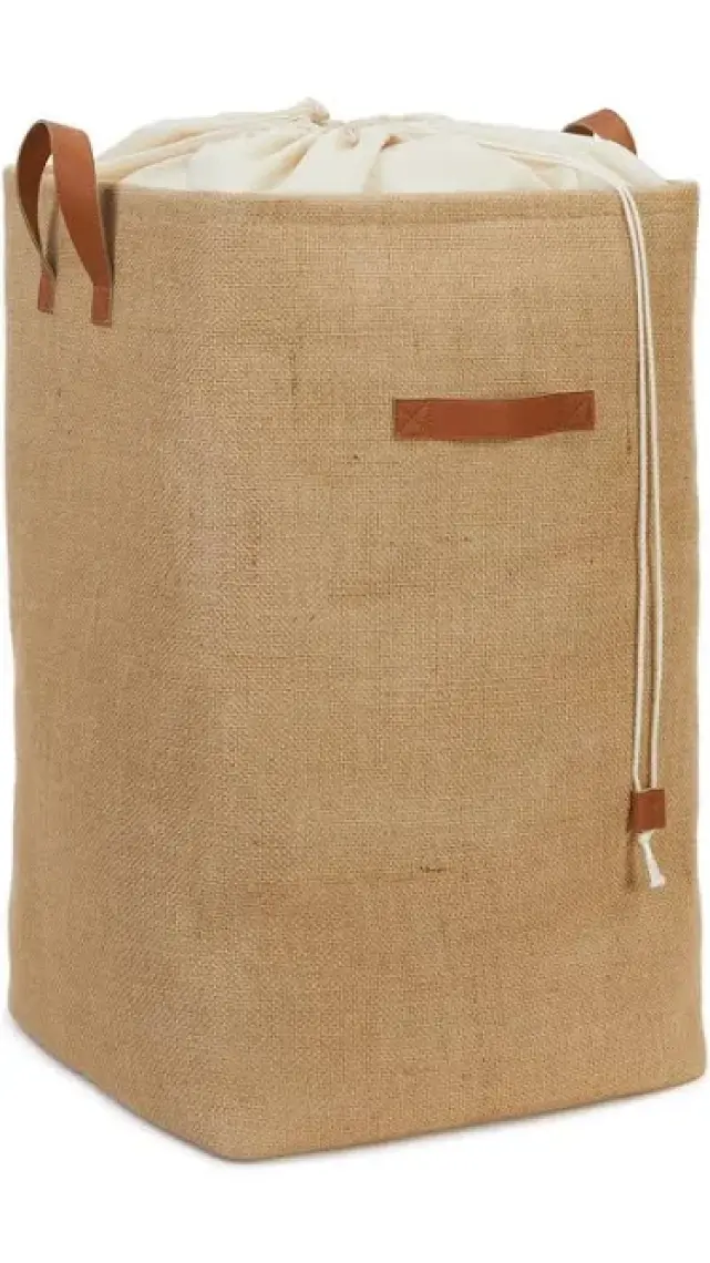Ocean Home Textile Jüt Büzgülü Katlanır Kirli Çamaşır Dolap İçi Çocuk Odası Oyuncak Düzenleyici Saklama Sepeti 36x36x57 cm