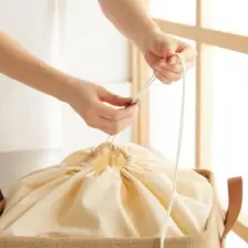 Ocean Home Textile Jüt Büzgülü Katlanır Kirli Çamaşır Dolap İçi Çocuk Odası Oyuncak Düzenleyici Saklama Sepeti 36x36x57 cm