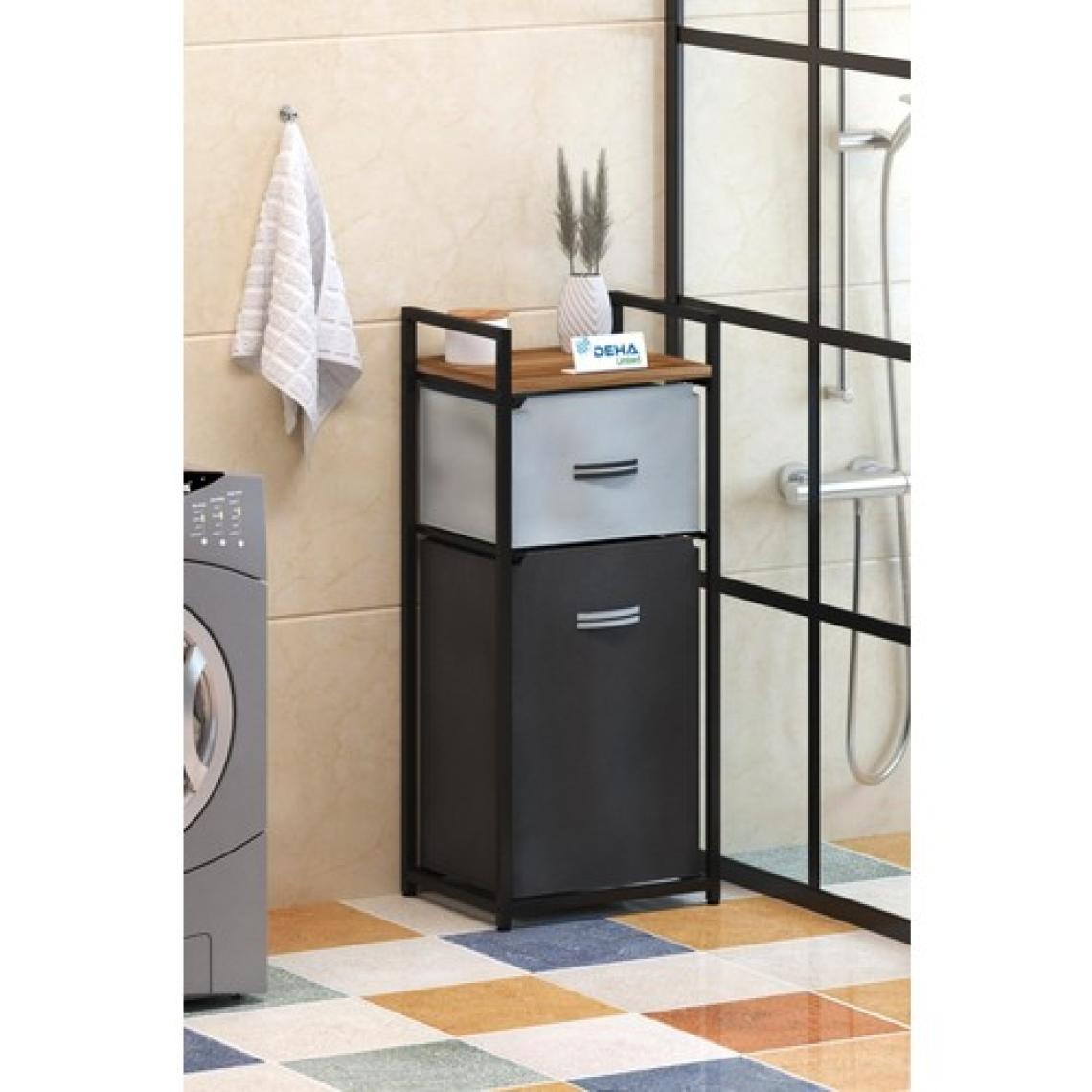 Dehalimited DH11 Raflı Çamaşır Sepeti Banyo Dolabı Kirli Sepetli Banyo Düzenleyici Çamaşırlık