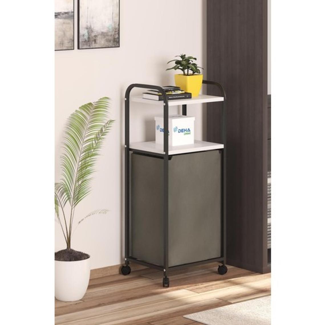 Dehalimited 2 Raflı Frenli Tekerlekli Çamaşır Sepeti Banyo Dolabı Kirli Sepetli Banyo Düzenleyici Çamaşırlık