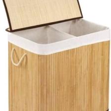 Naturel Bambu Katlanabilir Kirli Çamaşır Sepeti
