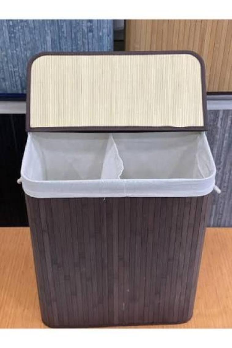 Naturel Bambu Katlanabilir Kirli Çamaşır Sepeti