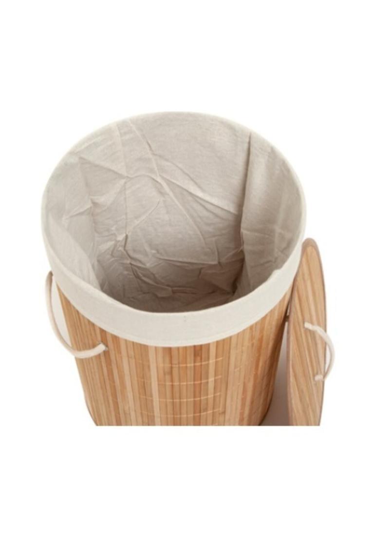 Rem Lorin Bambu Katlanır Çamaşır Sepeti Oval Tek Hazneli Naturel