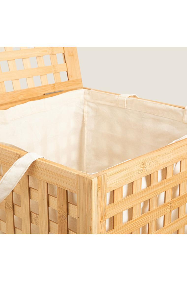 Chakra Bambu Çamaşır Sepeti 58X40 cm Natural