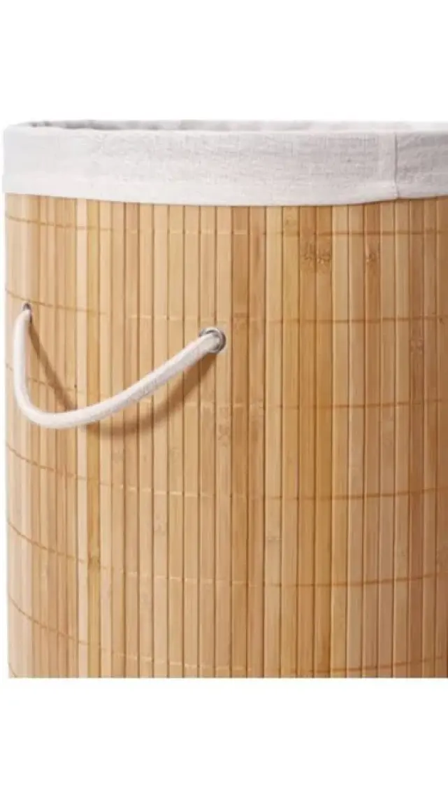 Bosphorus Bambu Kapaklı Çamaşır Sepeti El Yapımı Natural 35x35x60 cm