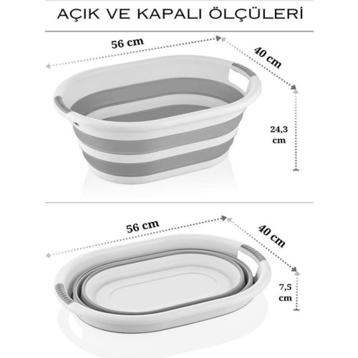 3'lü Set Katlanabilir Çamaşır Sepeti Katlanabilir Akordiyon Su Kovası