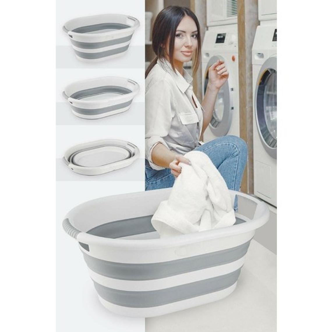 Evefix Yeni Nesil Katlanabilir Akordiyon Silikon Çamaşır Sepeti Oyuncak Kutusu Mega Boy 38 Lt - Gri