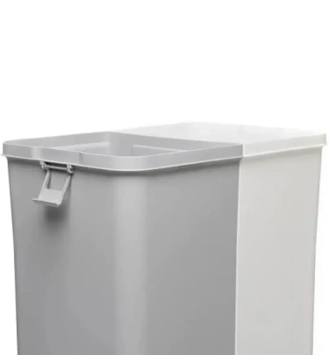 Motek Çok Amaçlı Çift Bölmeli 80 Litre Çamaşır - Kirli Sepeti Gri-Beyaz