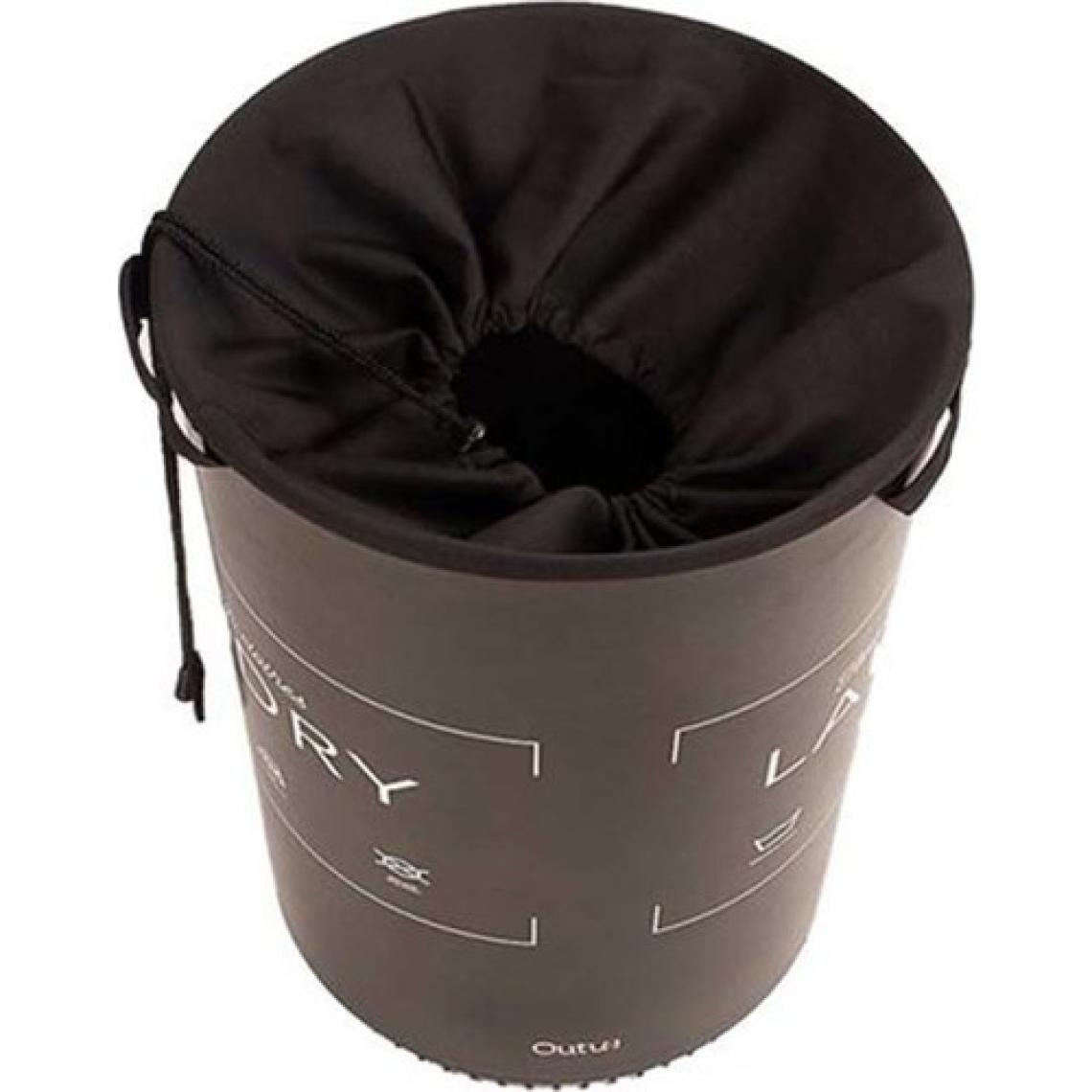 Qutu Ağzı Büzgülü Çok Amaçlı Qoja Kese Çamaşır Sepeti - Laundry Siyah - 40 lt