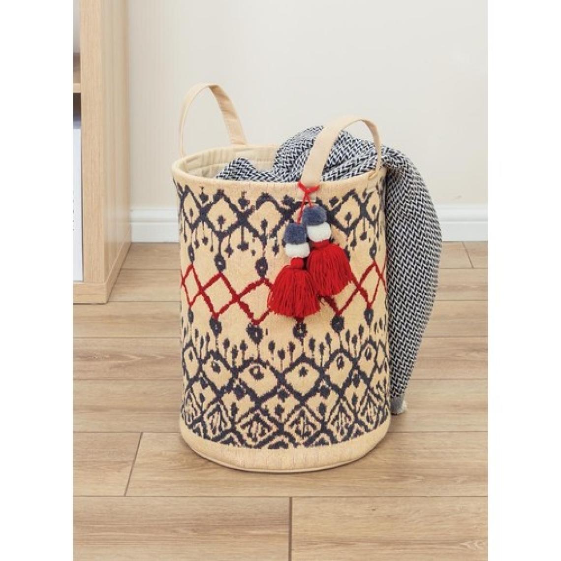 Cimri Kese Otantik Kilim Desenli Çamaşır Sepeti Dekoratif Organizer