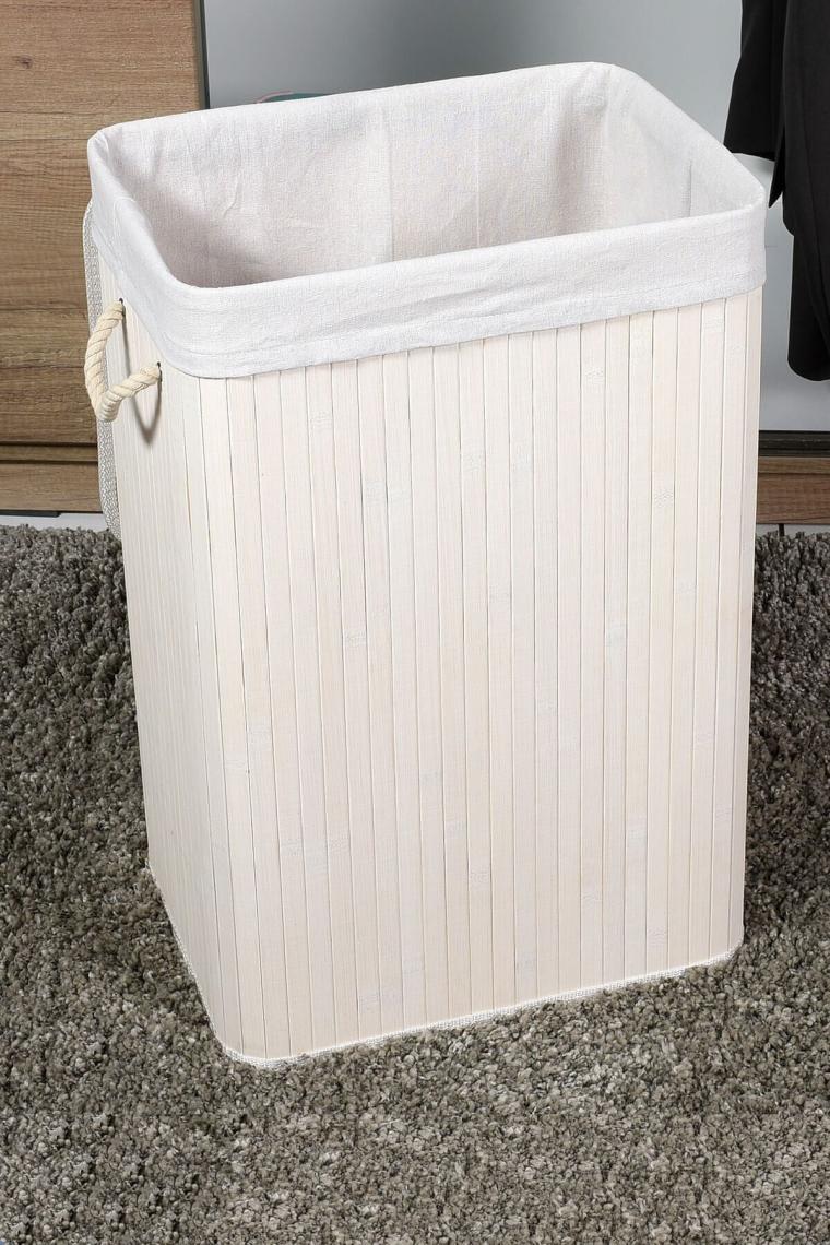 Adore Handy Mate Bambu Çamaşır Sepeti - Beyaz