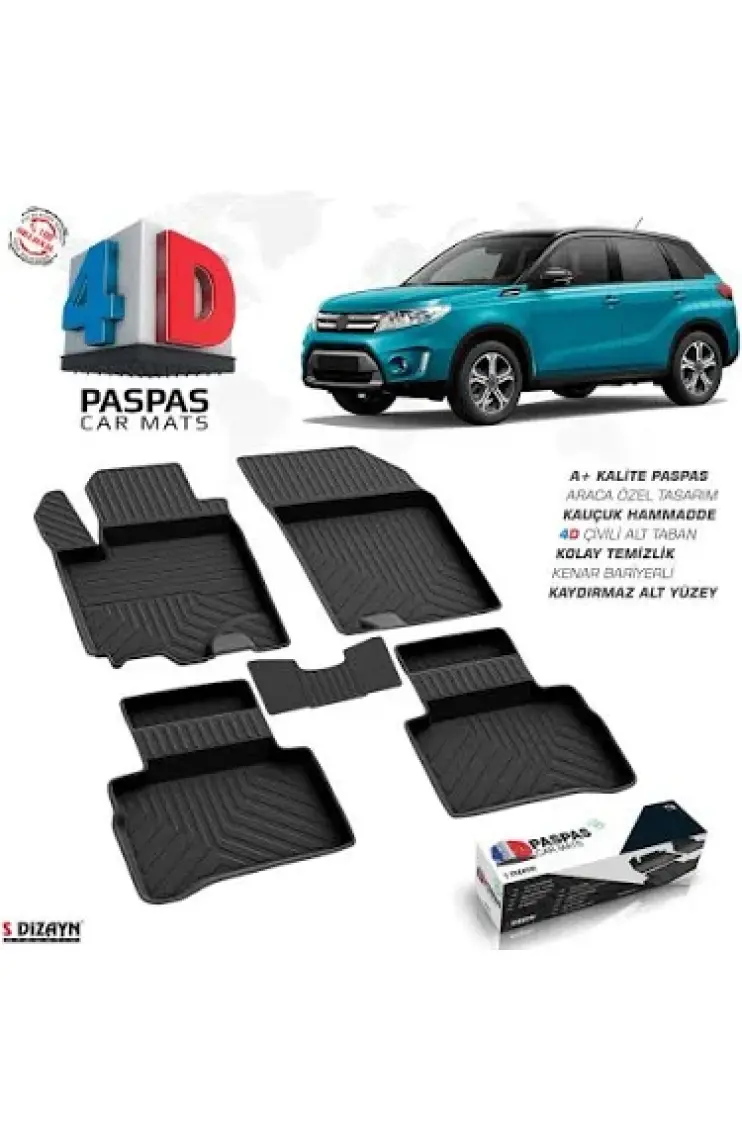 S-Dizayn Suzuki Vitara 4D Havuzlu Paspas 2015-2019 A+ Kalite