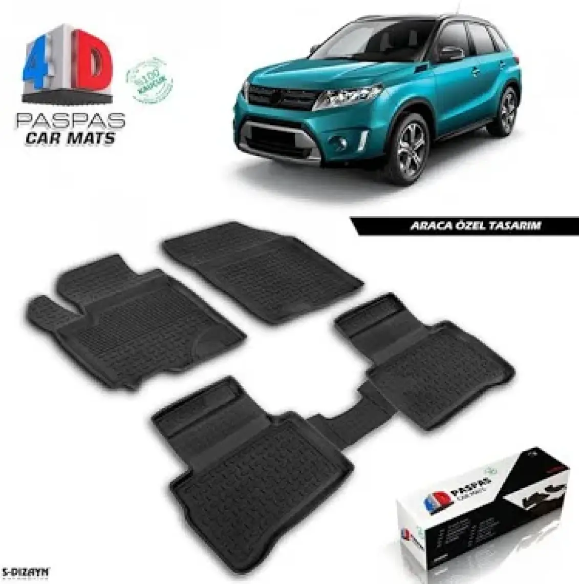 S-Dizayn Suzuki Vitara 4D Havuzlu Paspas 2015-2019 A+ Kalite