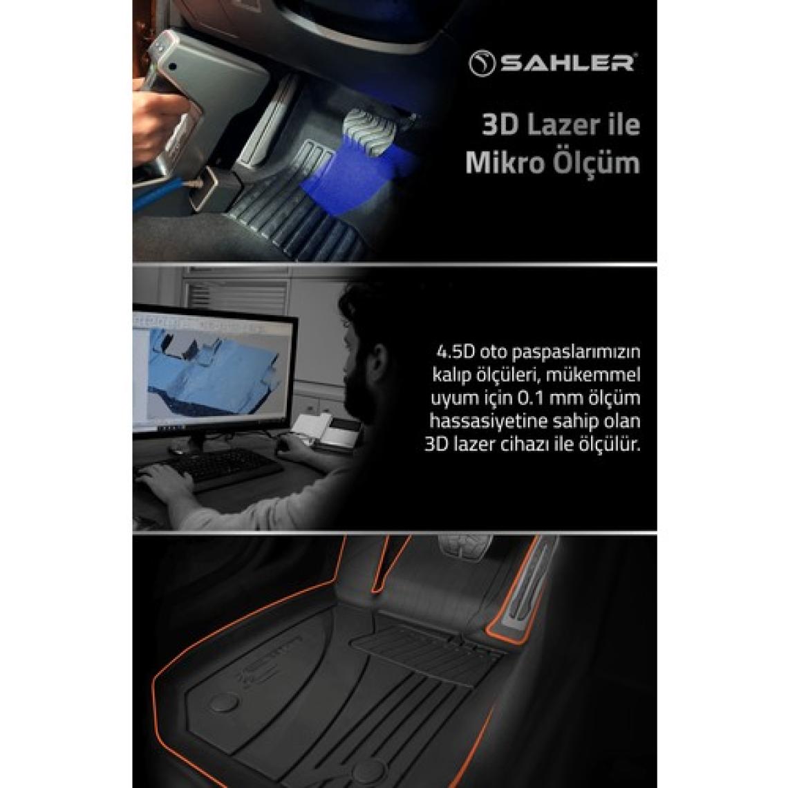 Sahler Fiat Linea 2007 - 2017 Uyumlu 4.5D Premium Havuzlu Paspas Mat Siyah- Linea