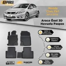 Wöller Honda Civic Fb7 Paspas 2012 2016 Arası 3D Havuzlu Wöller Paspas