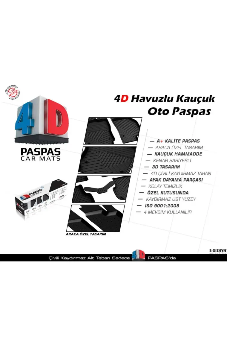 S-Dizayn Citroen C-Elysee 4D Havuzlu Paspas 2013-2017 A+ Kalite